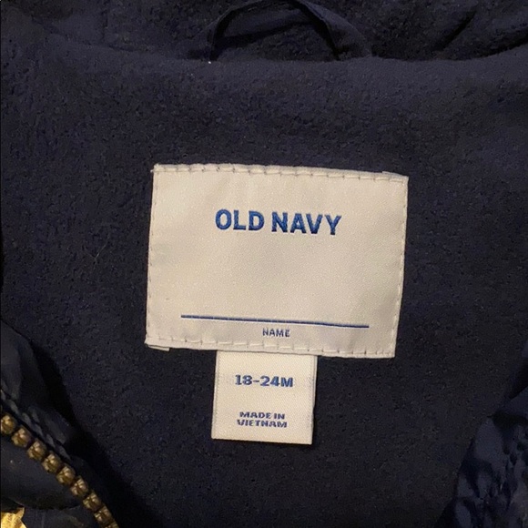 Toddler Girls Winter Coat Navy and Gold Stars - Picture 3 of 4